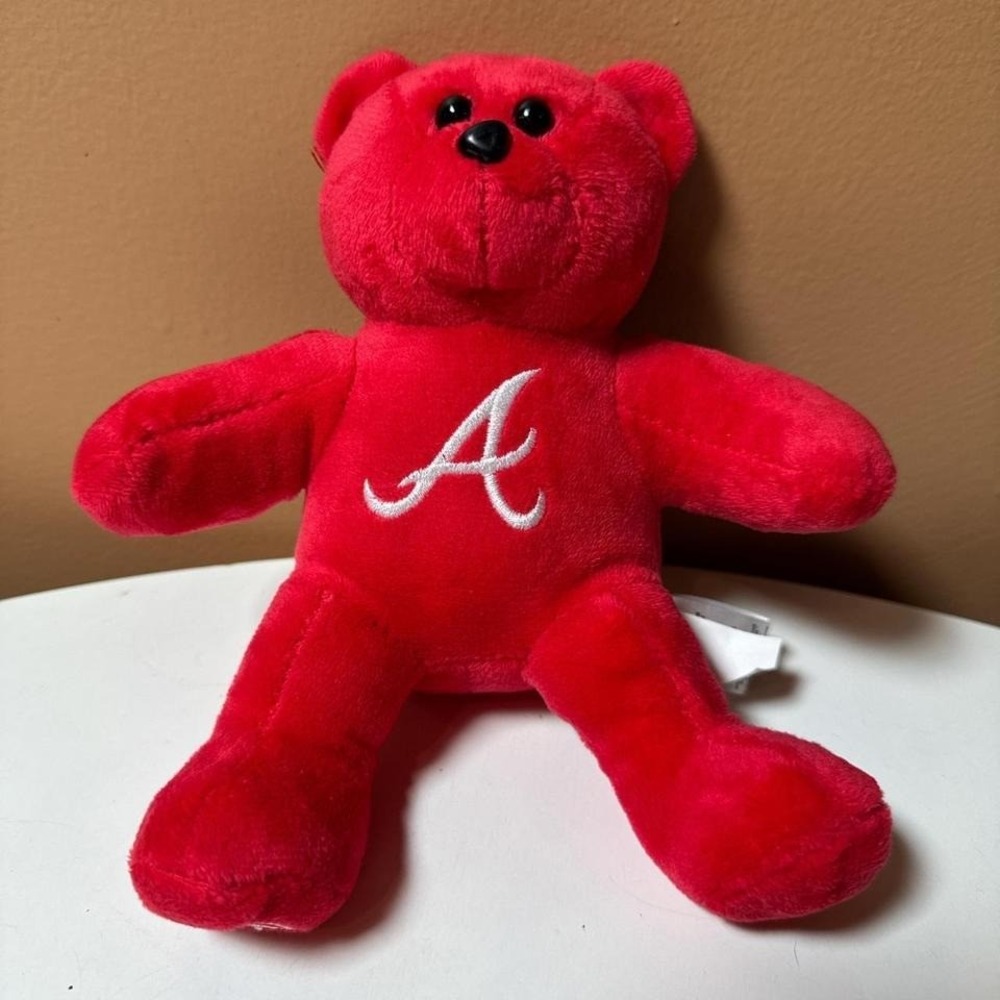 Atlanta Braves MLB FOCO Red Plush Teddy‎ Bear Embroidered Logo Baseball Toy